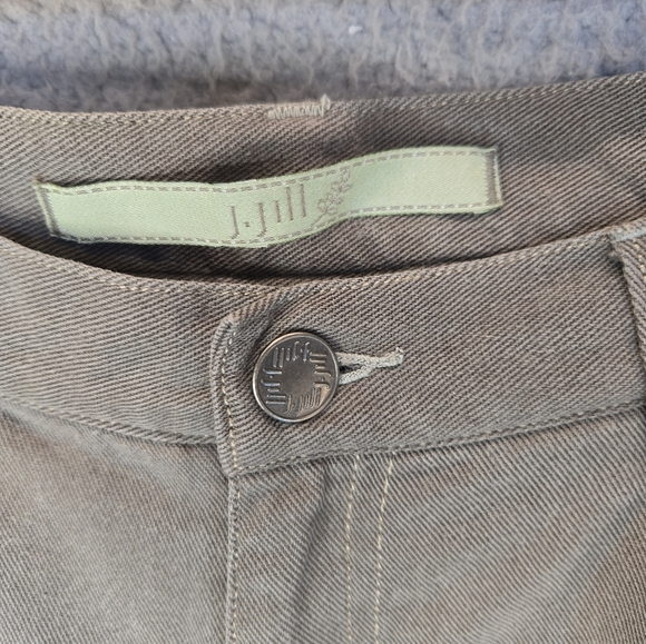 J. Jill Womens Pants Sz 12 Khaki Color High Rise Wide Thru Leg Taper Bottom - Picture 6 of 14
